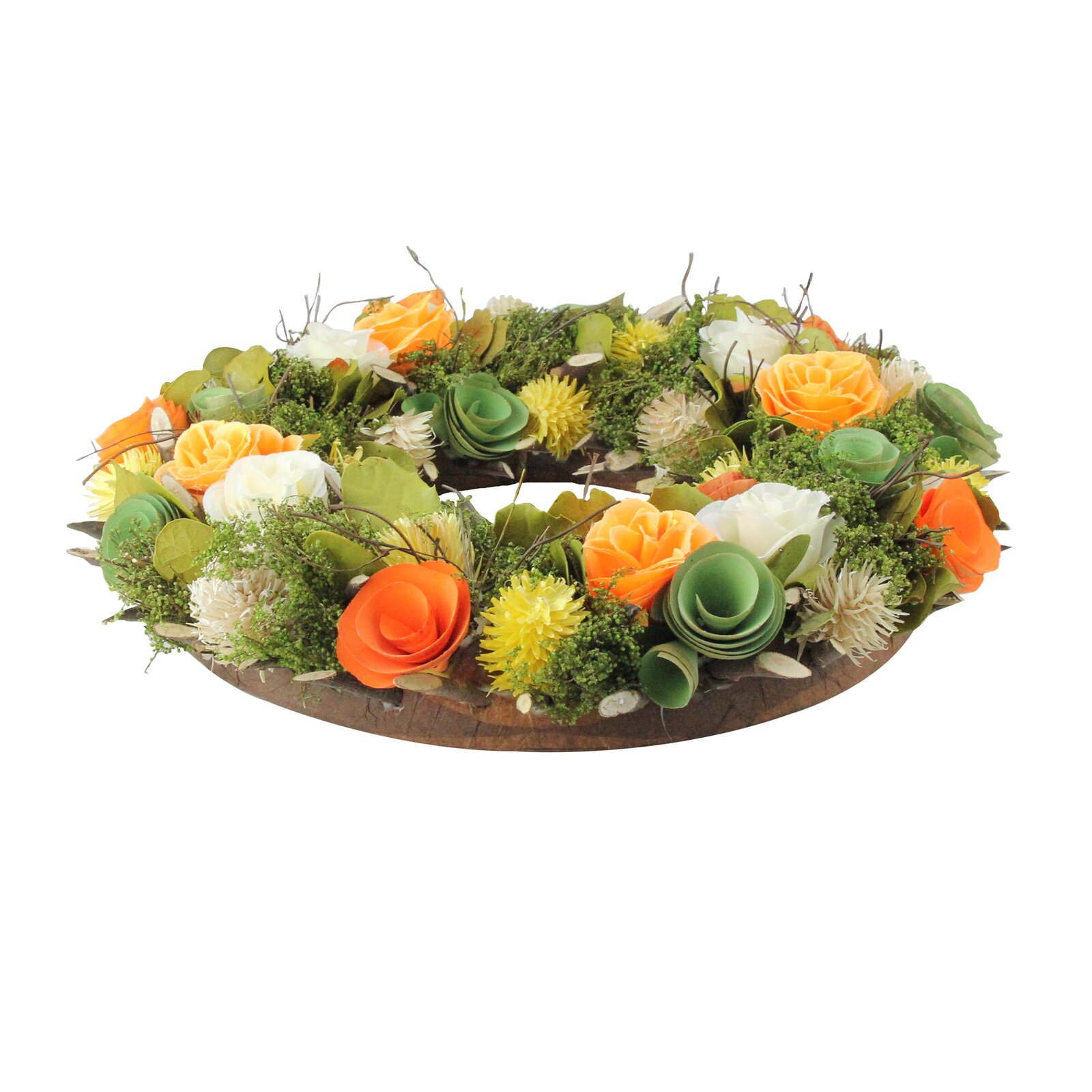 Northlight Wooden and Dried Floral with Moss and Twigs Spring Wreath 12-inch & Reviews
